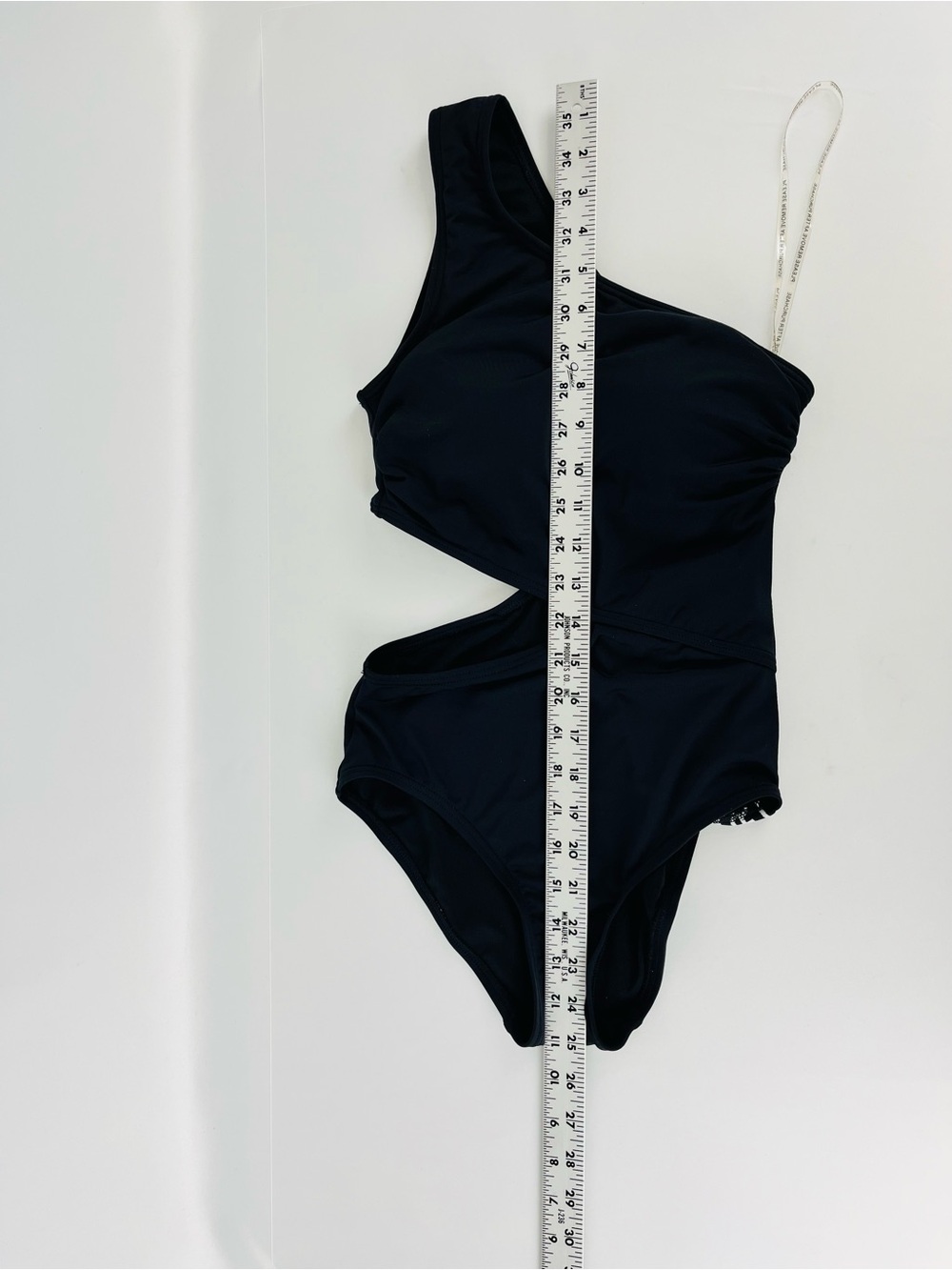MICHAEL Michael Kors Logo Tape One-Shoulder Cutout Sporty Swimsuit Black Size 4 - Picture 8 of 14
